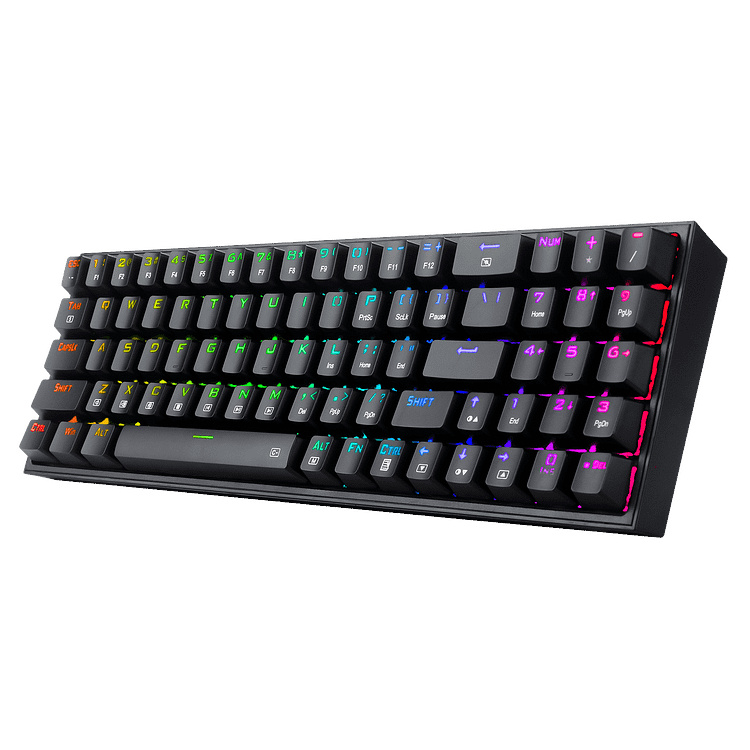 Redragon K628 Pollux 75% Wired RGB Gaming Keyboard, 78 Keys Hot-Swappable Compact Mechanical Keyboard w/100% Hot-Swap Socket, Free-Mod Plate Mounted PCB & Dedicated Arrow Keys and Numpad, Red Switch