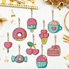 9Pcs DIY Diamond Painting Donuts Keychain