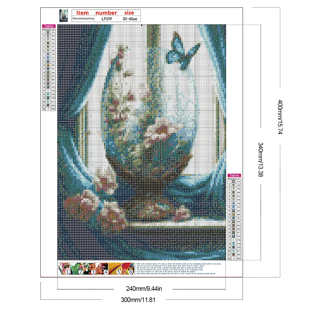 Diamond Painting - Full Square Drill - Flower Butterfly Cup(Canvas|30*40cm)