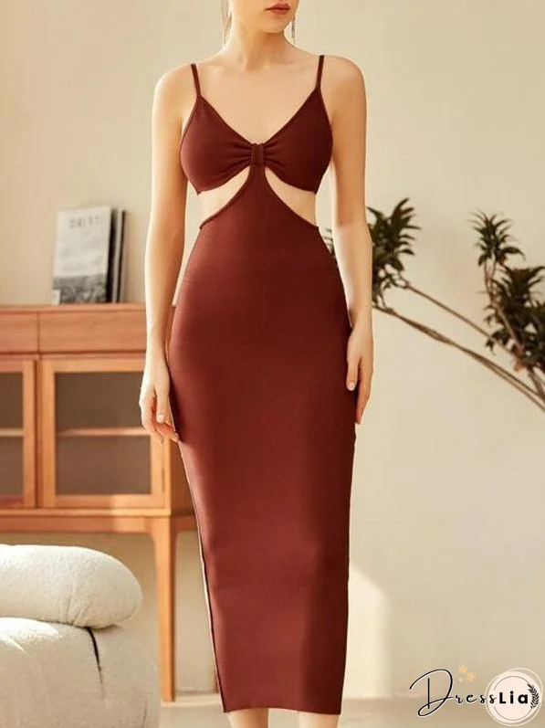 Ruched Cut-out Bandage Dress