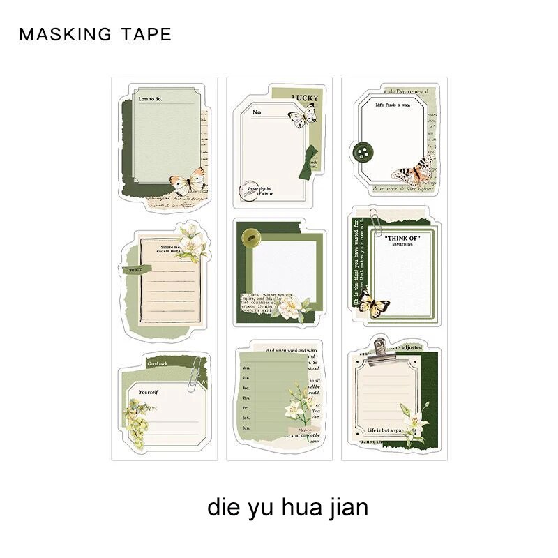 Journalsay 6 Sheets Flower Messenger Series Simple Border Landscaping Strip Tape