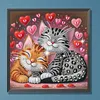 Zwei Katzen, speziell geformte 5D-DIY-Teilbohrer, Diamant-Malkits f&uuml;r Erwachsene, Anf&auml;nger, Wohnheimdekoration, Diamanten-Punkte, Edelstein-Kunstkits 