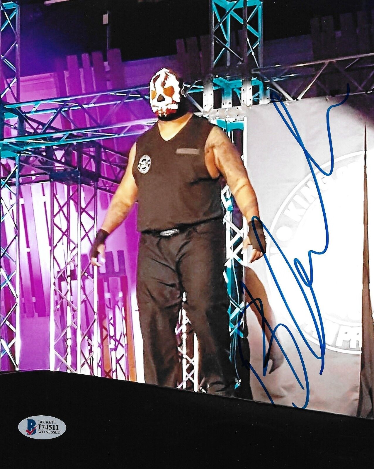 Bad Luck Fale Signed 8x10 Photo Poster painting BAS COA New Japan Pro Wrestling Bullet Club G1 6