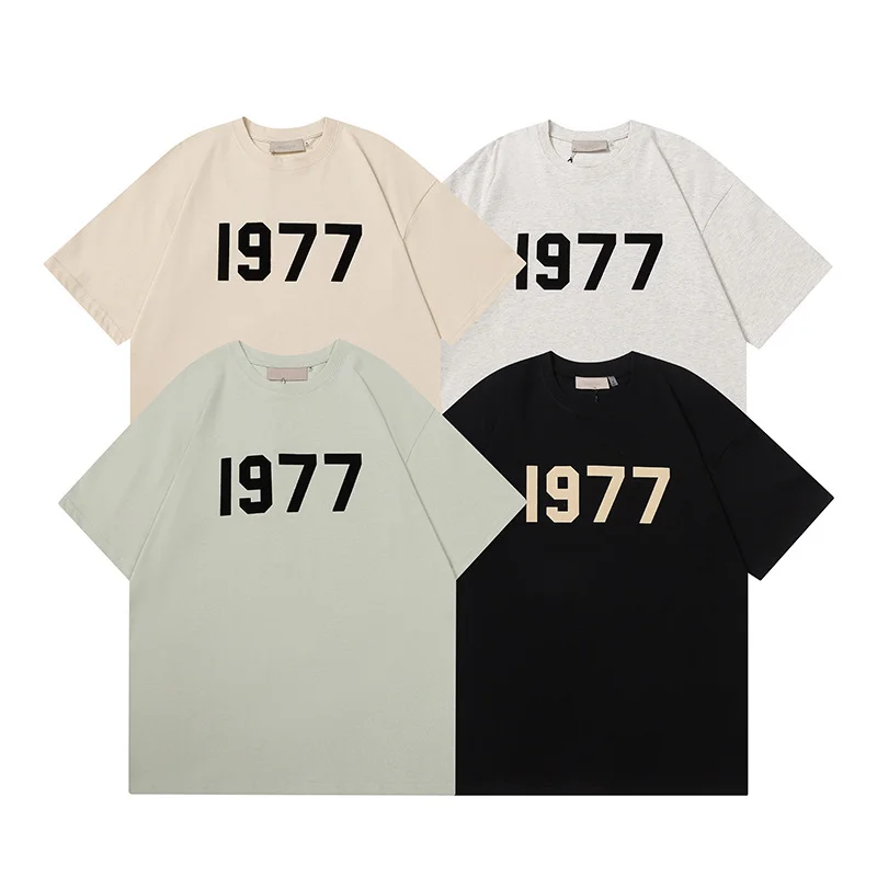 FOG FEAR OF GOD Double Thread ESSENTIALS 1977 Short-sleeved Loose Couple T-shirt Trendy