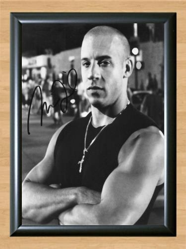 Vin Diesel The Fast and the Furious Signed Autographed Photo Poster painting Poster Print Memorabilia A3 Size 11.7x16.5