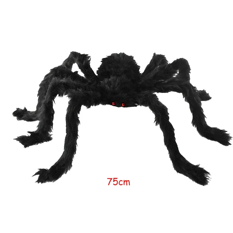 Horror Giant Black Plush Spider Halloween Party Decoration Props Kids Children Toys Haunted House Decor