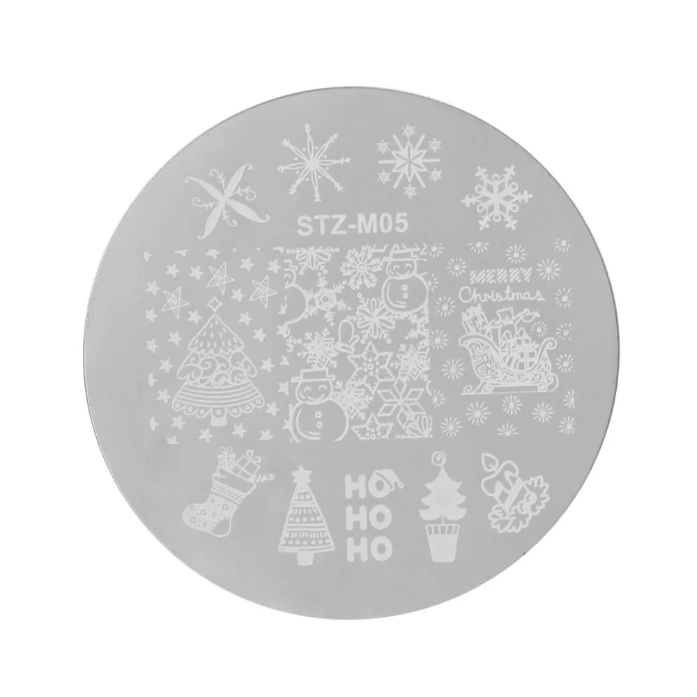 Christmas Nail Stamping Plates Polish Templates Snowflake Winter Design Stencils Molds Manicure Nail Stamp Tools Manicure Tools-Nail Inspo