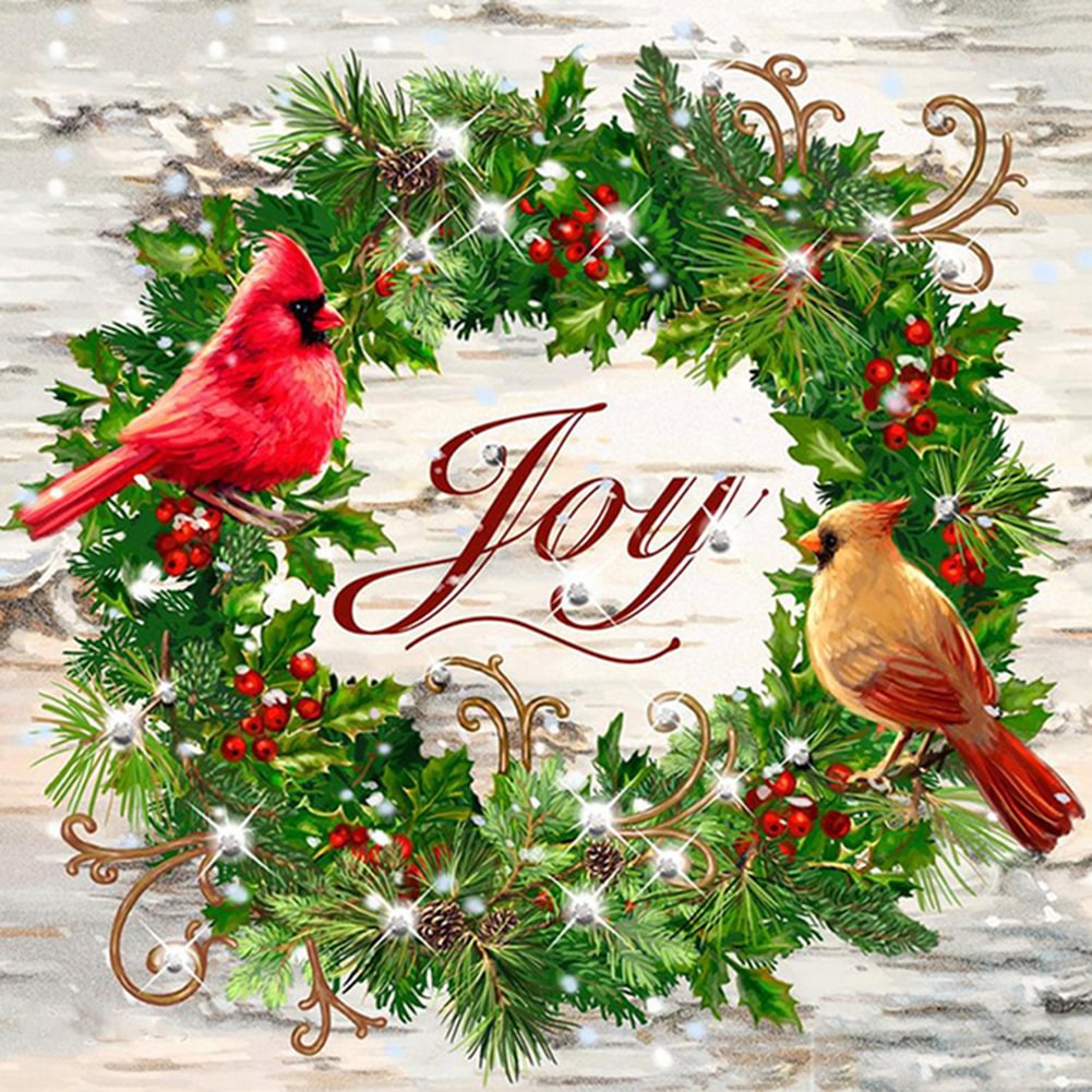 Christmas Wreath - Full Round Diamond Painting(40x40cm)