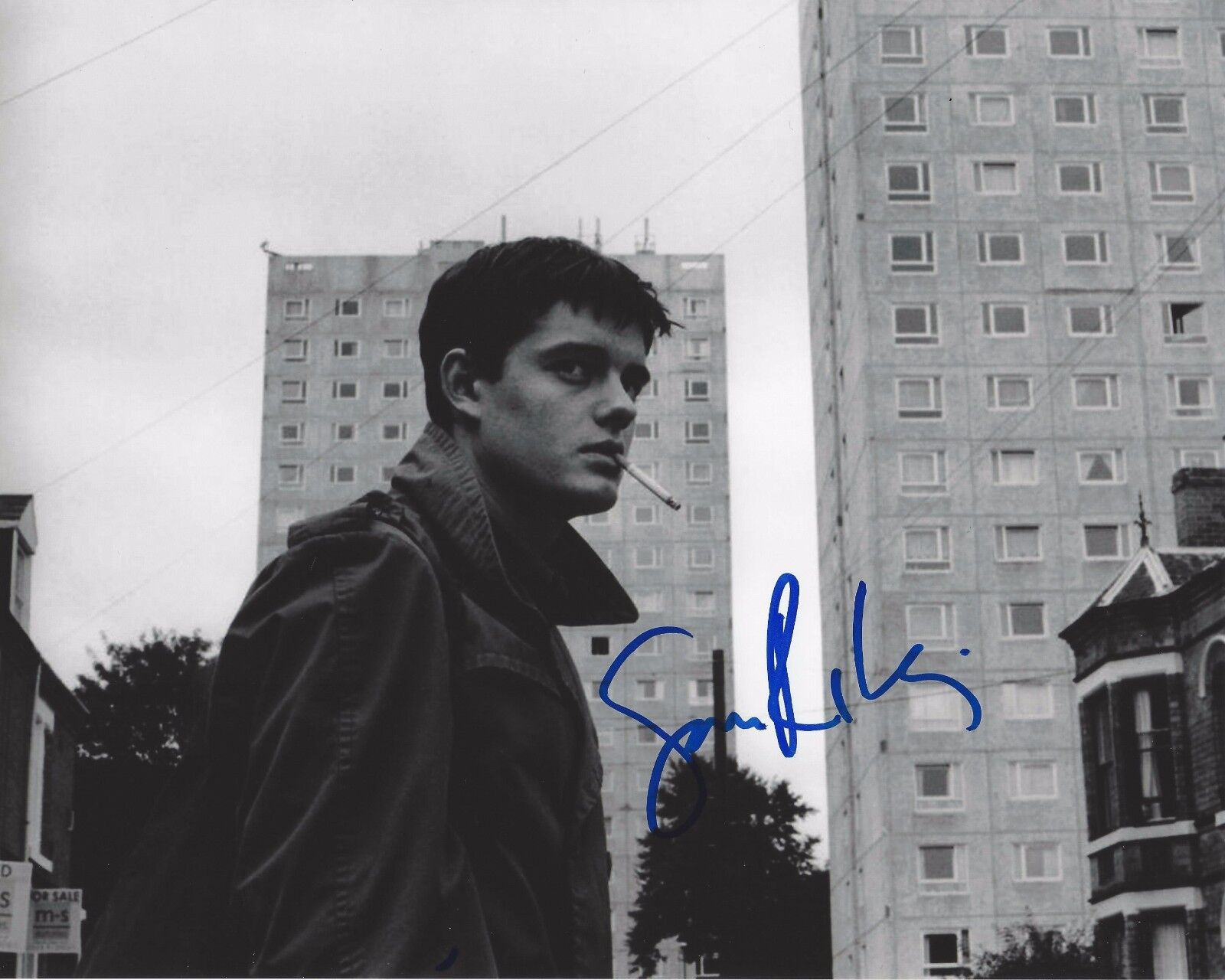 ACTOR SAM RILEY SIGNED  FIRE MOVIE 8X10 Photo Poster painting B W/COA MALEFICENT ON THE ROAD