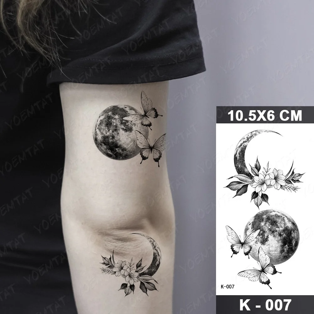 Waterproof Temporary Tattoo Sticker Starry Sky Galaxy Lion Flash Tatoo Wolf Fox Owl Arm Wrist Fake Tatto For Body Art Women Men