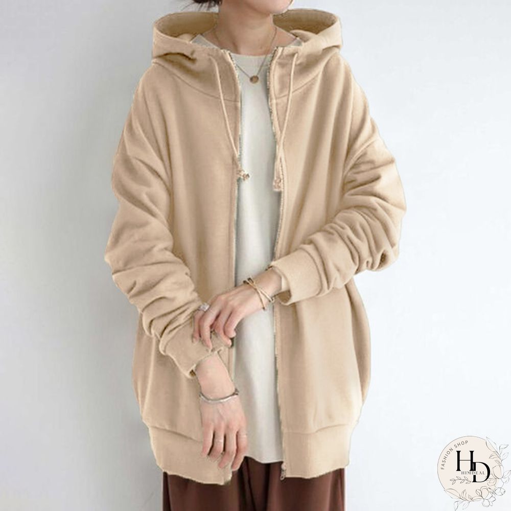 Women Winter Oversized Warm Casual Sweatshirt Tunic Coat Jackets Hoodie Cardigan Loose Outerwear