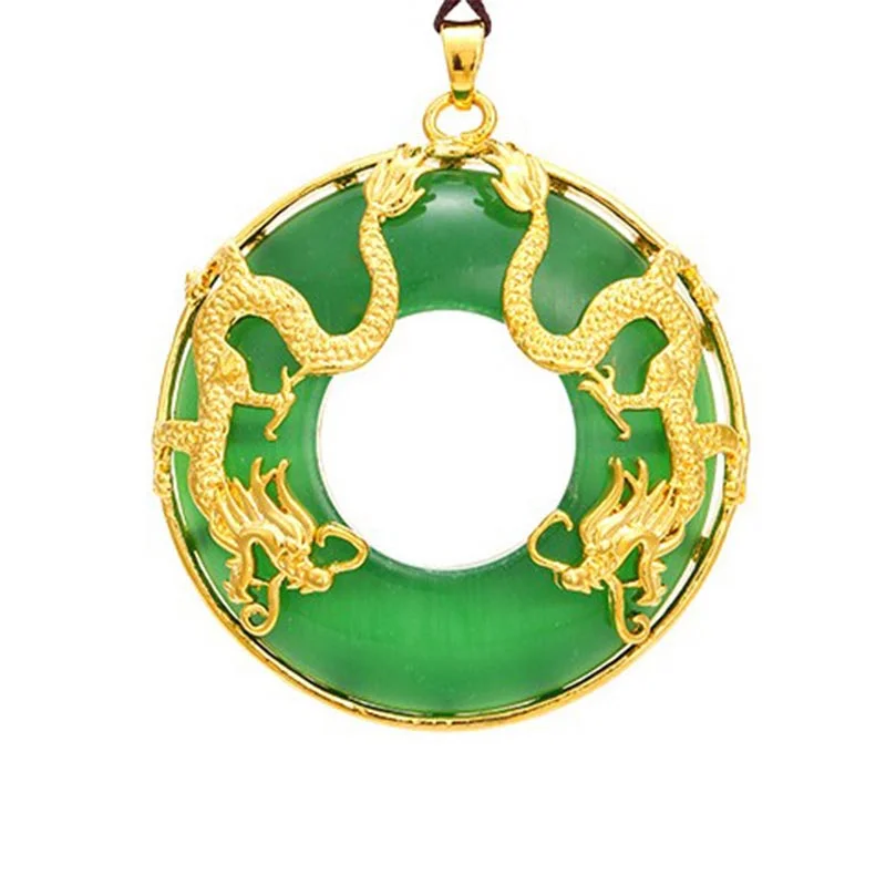Tibetan Jade Dragon Necklace Pendant