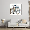 Gnome Reading Newspaper-11CT Stamped/Counted Cross Stitch 45*45cm/17.72*17.72in
