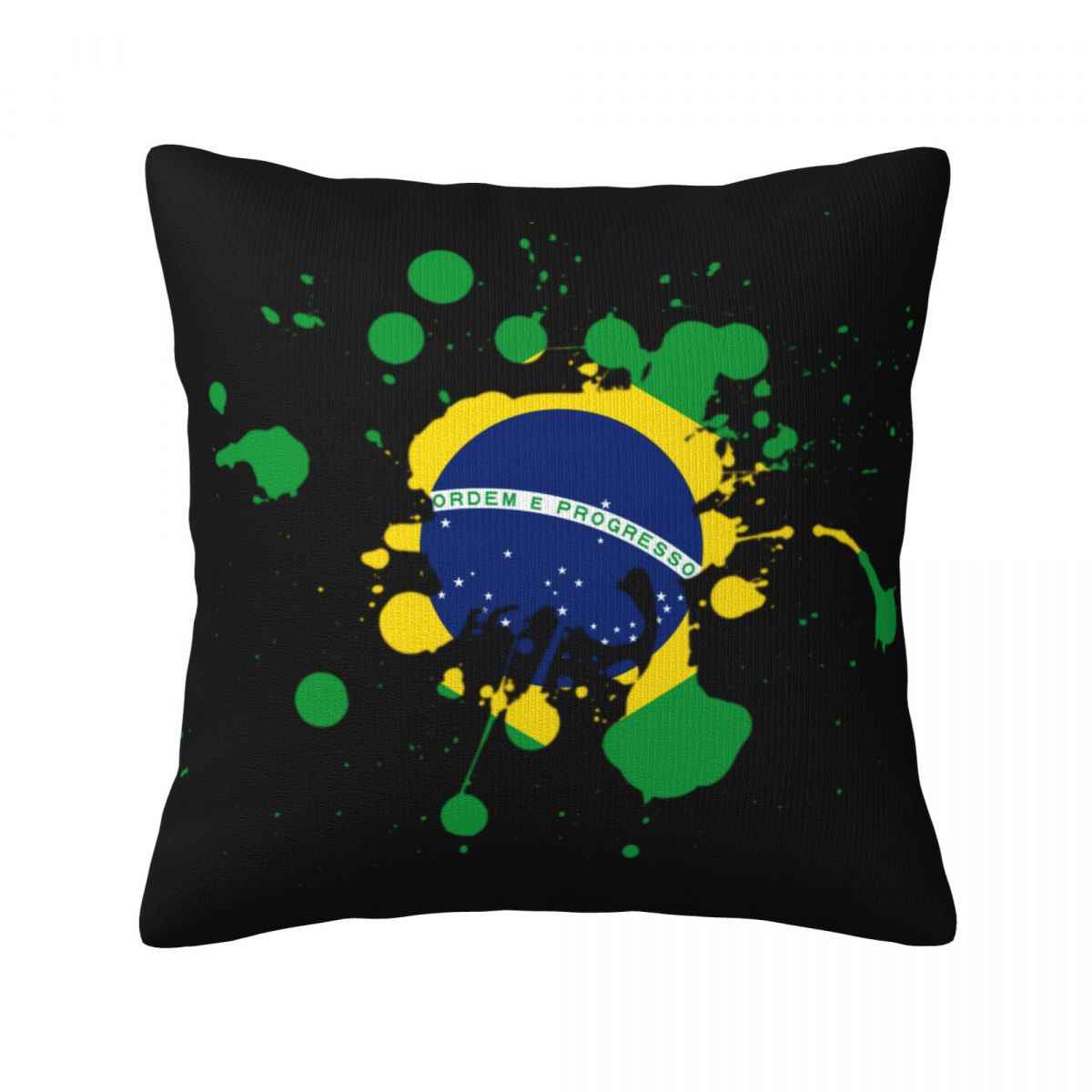 Brazil Ink Spatter Throw Pillow Covers 18x18