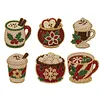 6PCS Drinks DIY Pearl Diamond Painting Christmas Fridge Magnets, Sparkling Rhinestone Refrigerator Magnet Craft Kit for Home Decor & Gifts