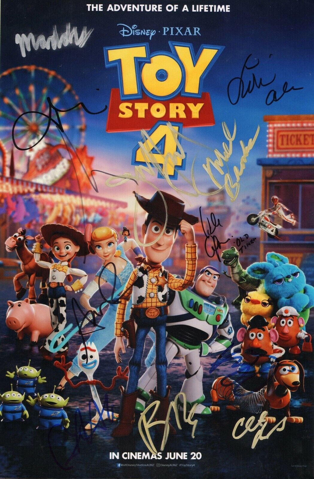 TOY STORY 4 Cast x12 Authentic Hand-Signed TIM ALLEN & MEL BROOKS