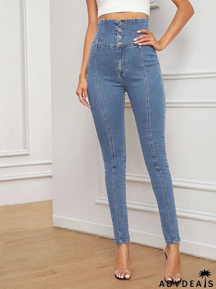 High Waist High Stretch Skinny Jeans
