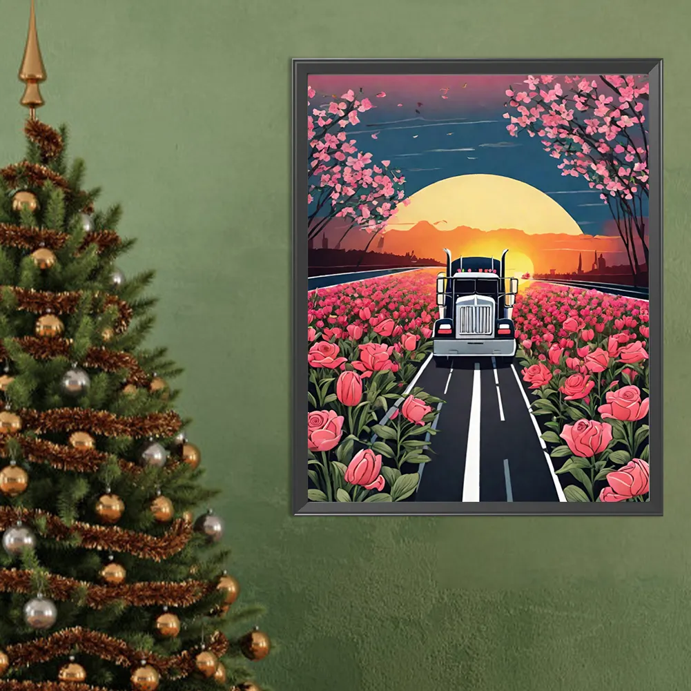 Full Round Diamond Painting 40*50cm - Road Cars