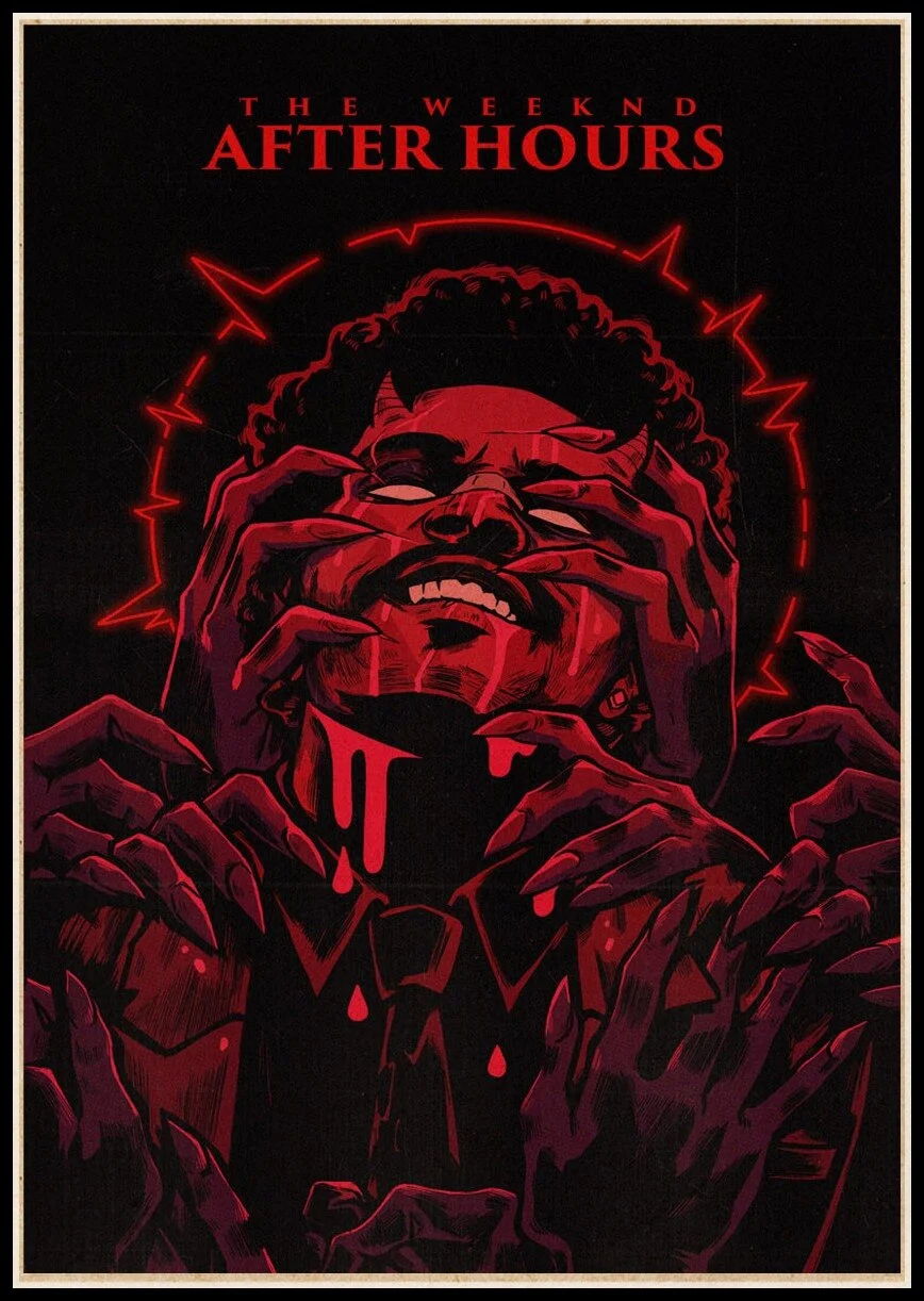 Athvotar Rapper Posters Hip Hop The Weeknd Wiken Potted Brother Quality Vintage Kraft Paper Painting Poster Living Room Wall Decor 703-1