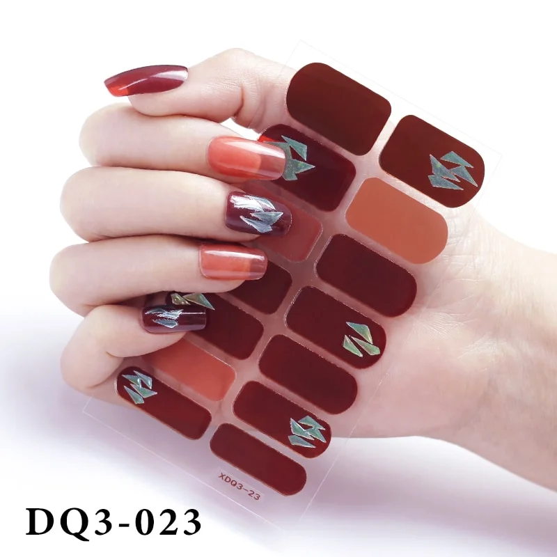 Churchf Nail Stickers Fashion Design Nail Polish Stickers Full Cover Nail Decorations for Manicure Self Adhesive Decals for Nails-Nail Inspo