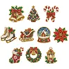 10PCS DIY Pearl Diamond Painting Christmas Fridge Magnets, Sparkling Rhinestone Refrigerator Magnet Craft Kit for Home Decor & Gifts