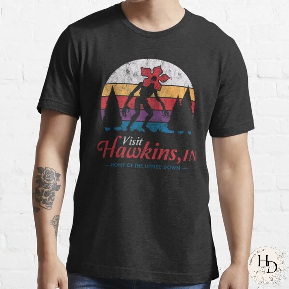 Visit Hawkins - Vintage Distressed - Demogorgon - Stranger Things Essential T-Shirt