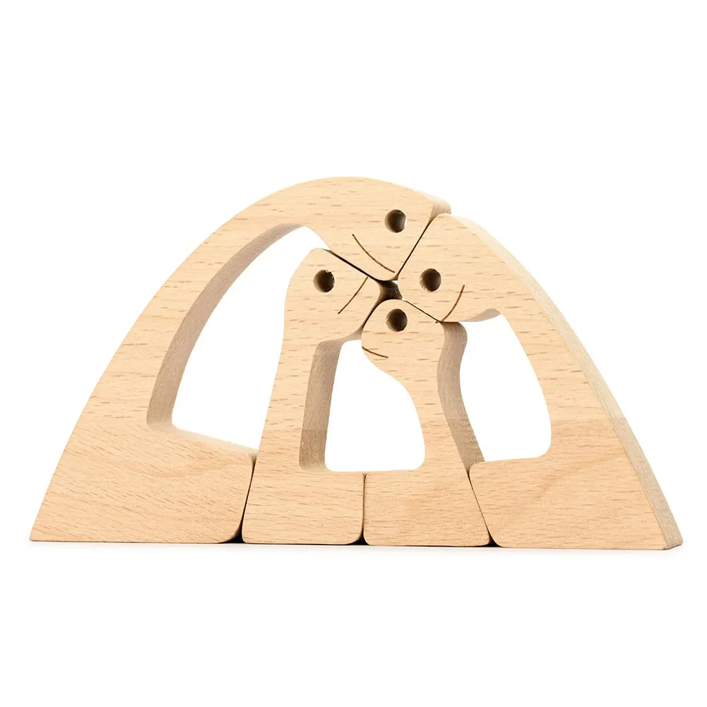 A family Of Three statues Living Room office Desk Decor wooden man And Child Decoration Housewarming Gift for Their Anniversary