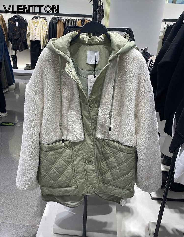 New Winter Women Parkas Hoody Jacket Fleece Lambs wool Coat Padded Outwear Female - BlackFridayBuys