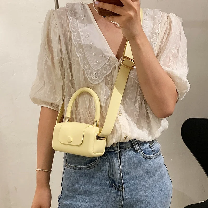 Candy colors Square Tote bag 2021 Summer New PU Leather Women's Designer Handbag Solid color Mini Shoulder Messenger Bag Purses