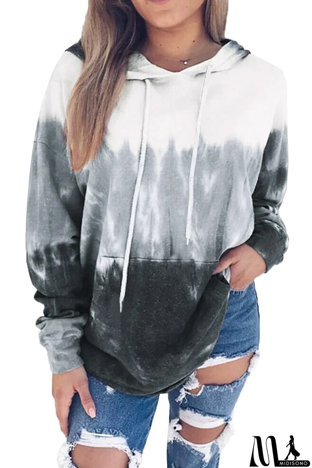 MidiSono - Gradient Long Sleeve Pullover Hoodie