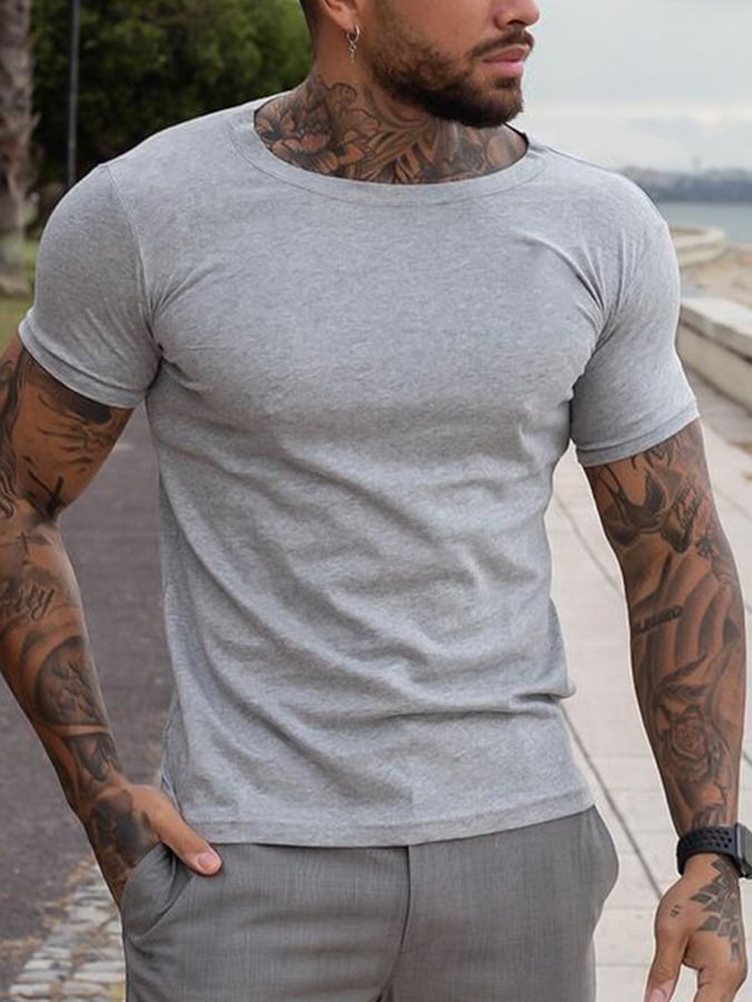 Men's Cotton Gray T-Shirt