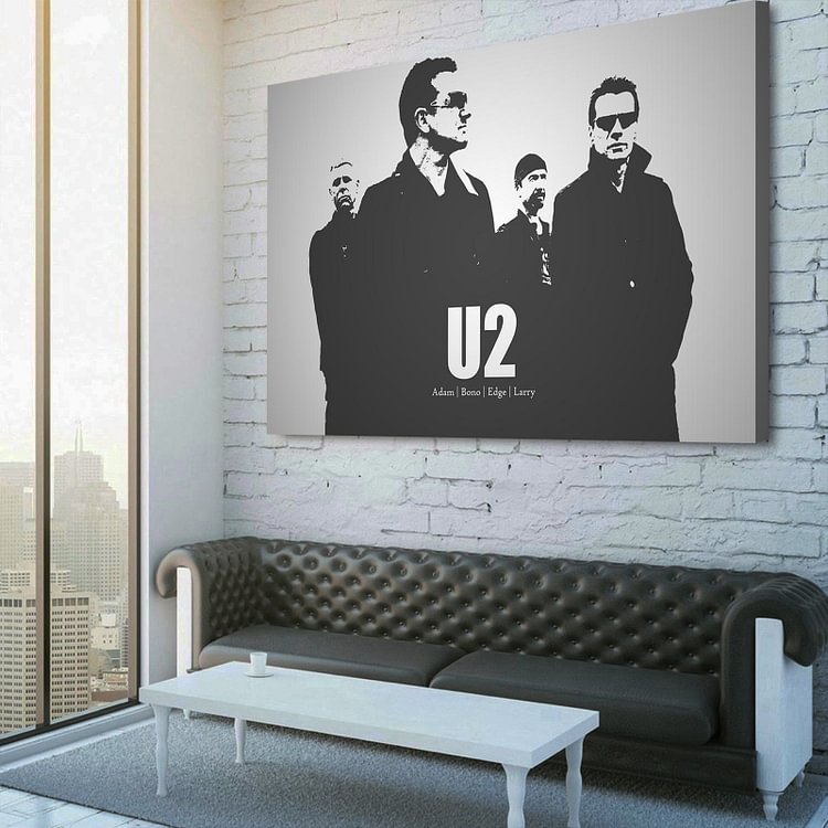 U2 band members Canvas Wall Art MusicWallArt