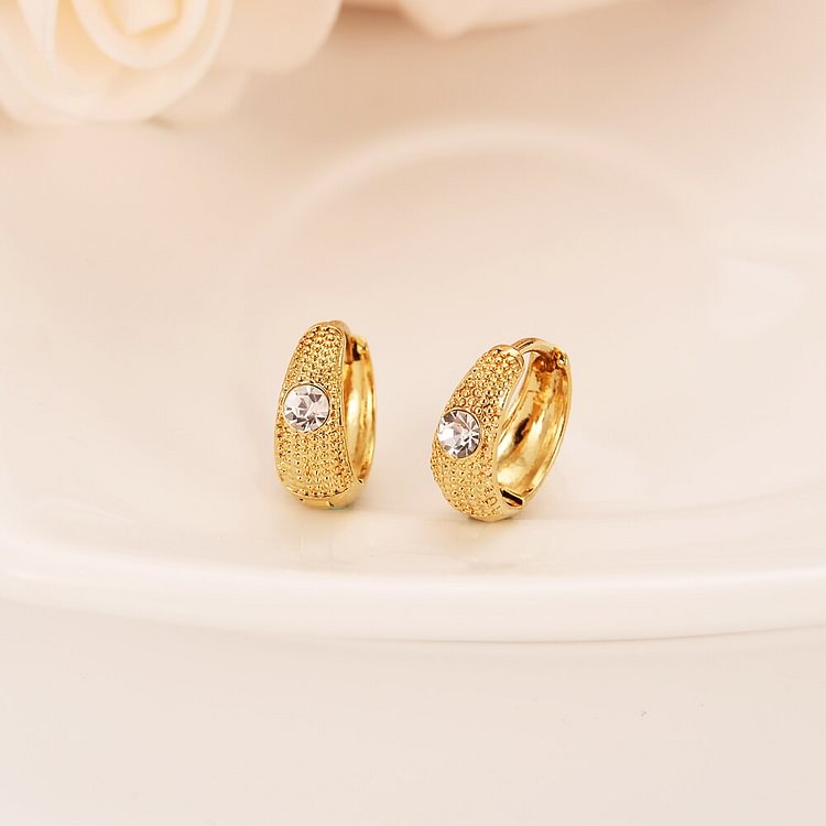gold Sudan cz  Earrings for Women/Girls Gold Color Arab Jewellery African hoop Earring