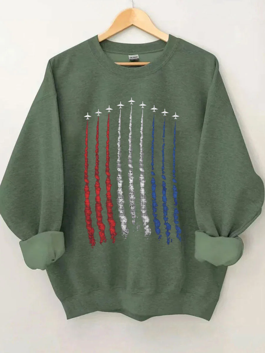 Red White Blue Air Force Flyover Sweatshirt