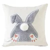 Easter Bunny Faux Fur Pillow Case 45x45cm Plush Rabbit Pillowcase for Home Decor