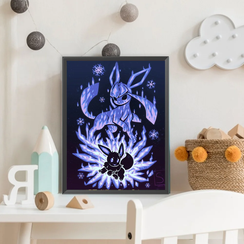 Diamond Painting - Full Round Drill - Silhouette Pokémon(Canvas|30*40cm)