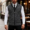 💥2025 New Arrivals!Men's Solid Color Vest Jacket, Men's Casual Stand-up Collar Sleeveless Knitwear
