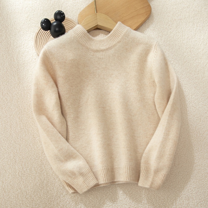 Solid Color Knitted Kids Cashmere Sweater REAL SILK LIFE