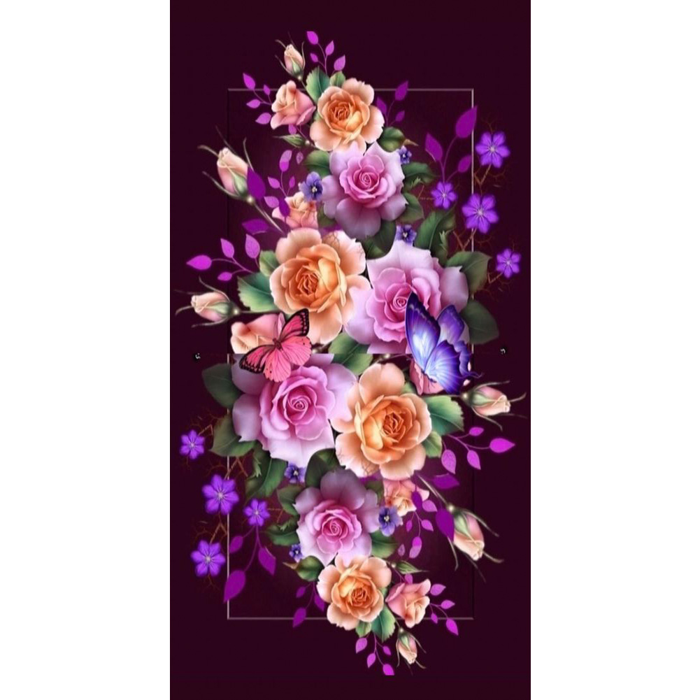 

Flower Butterfly - Round Drill Diamond Painting - 45*80CM (Big Size), 501 Original
