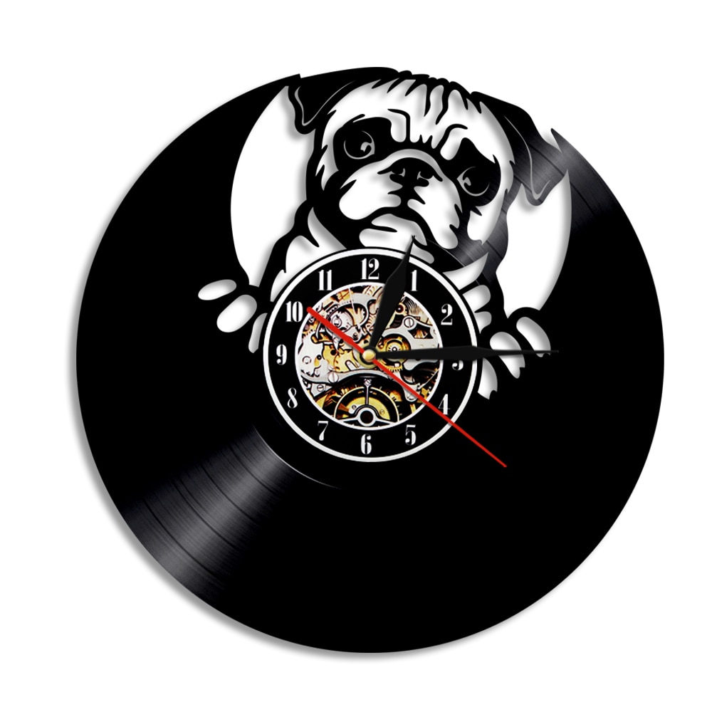 

English Bulldog Album Re-purposed - Vinyl Record Wall Clock - Without LED, 501 Original