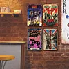 4PCS bande - Ensemble de panneaux en m&eacute;tal(20*30cm) - Musique