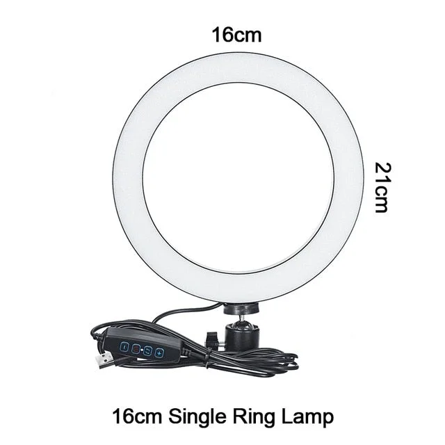 Photography Dimmable LED Selfie Ring Light Video Live 3500-5500k Photo Studio Lamp With Phone Holder USB Plug Tripod Fill lights