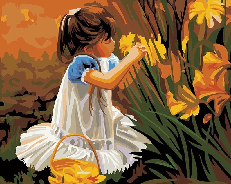 

Girl In Garden Flowers – Paint By Numbers - 40*50CM, 501 Original