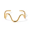 Minimal Waving Line 18K Golden Bangle