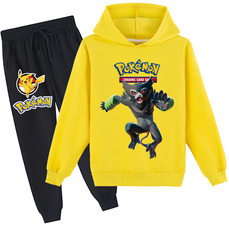 Mayoulove Pokémon Hoodie and Pants Set for Kids - Catch 'Em All with Pikachu and Friends! Warm and Comfortable, Perfect for Little Pokémon Trainers - Available in Multiple Sizes and Colors.-Mayoulove