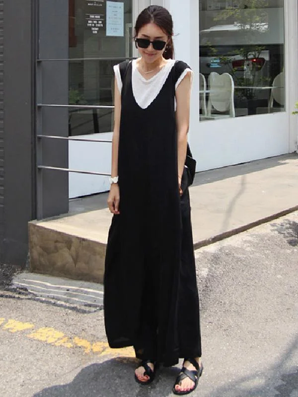 Loose Simple T-shirt and Jumpsuits Suits