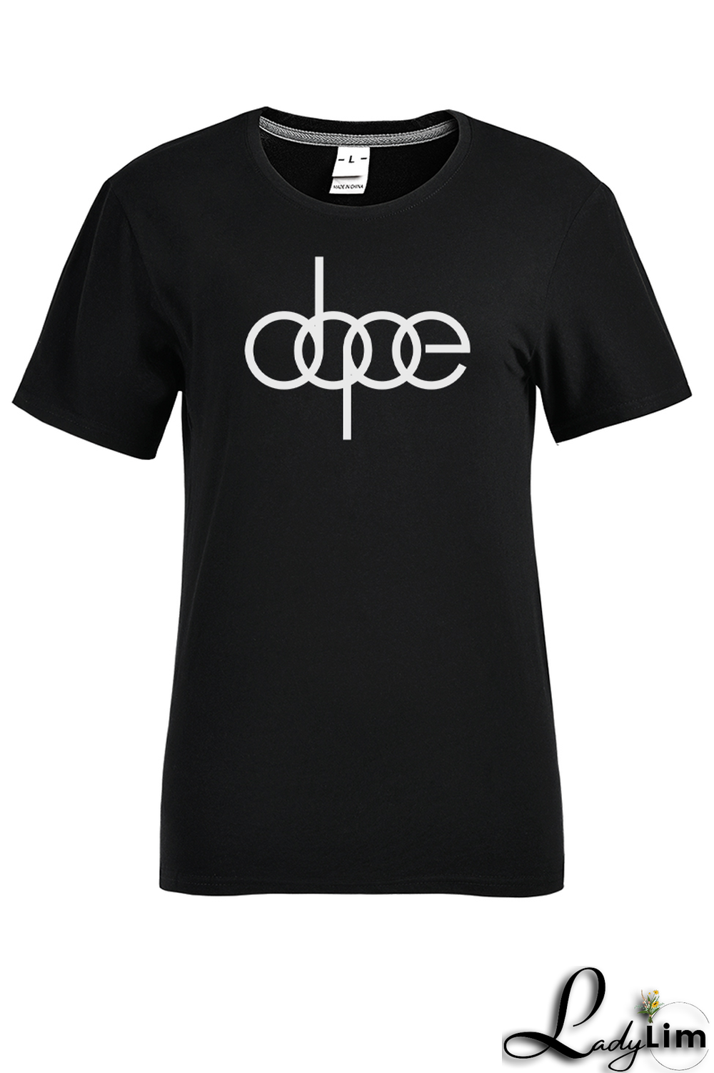 White Fashion Street Print Patchwork O Neck T-Shirts