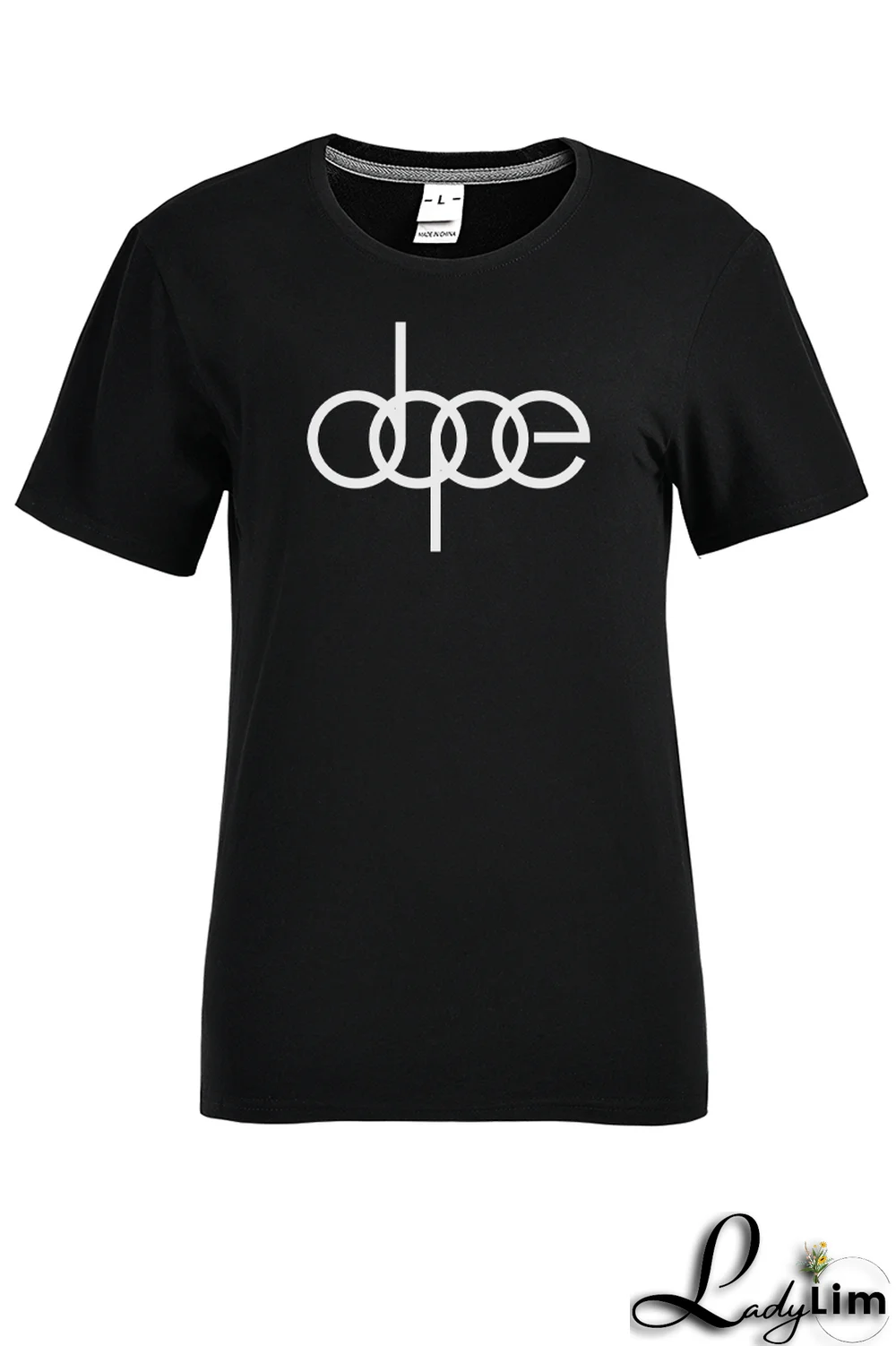 White Fashion Street Print Patchwork O Neck T-Shirts