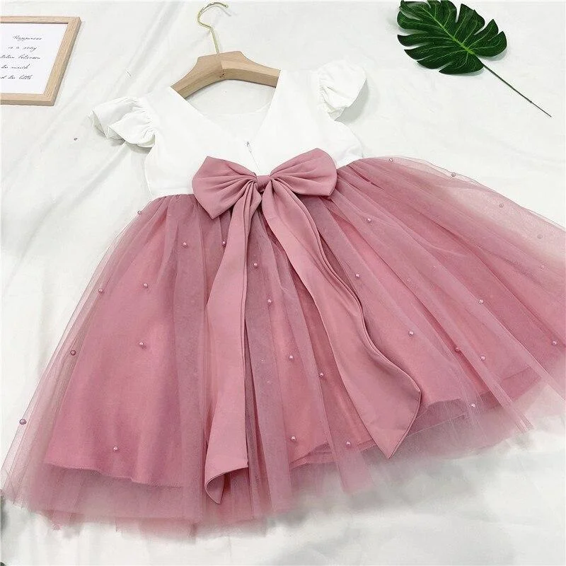 Baby Girl Tutu Party Gown Flower Girls Dresses for Wedding 1 2 3 4 5 Years Birthday Kids Clothes Princess Tulle Children Costume