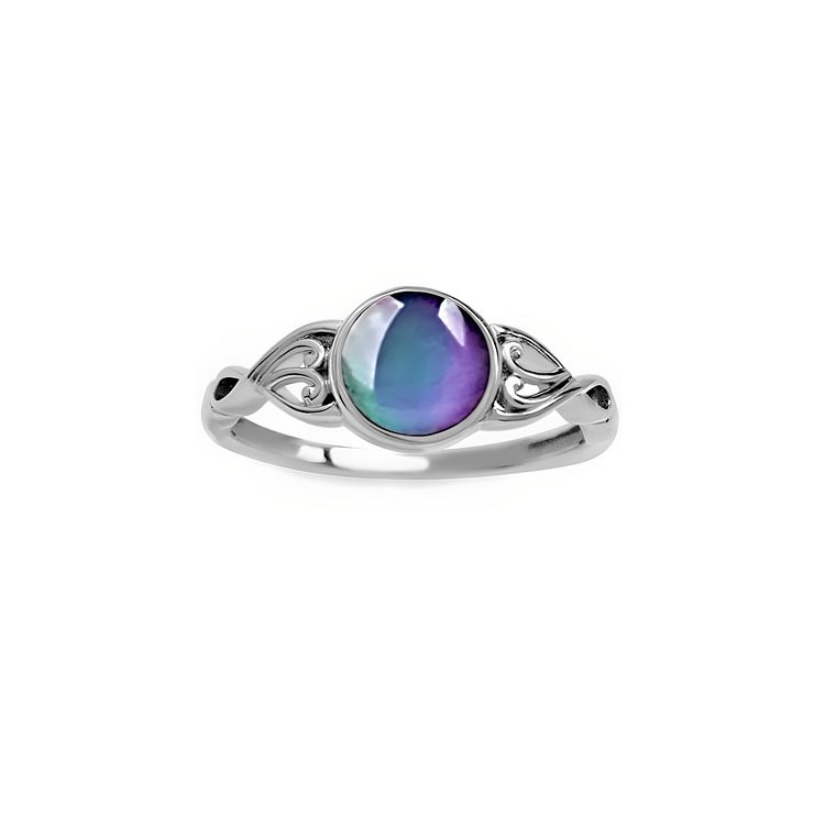 S925 Mood Ring Color Changing Circle Diamond Color Changing Ring